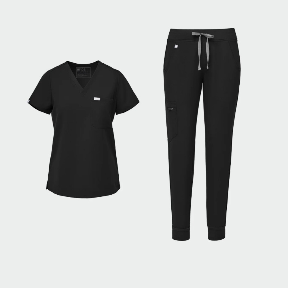 Black figs set! Zamora jogger pants size S and XS Catarina scrub top.
